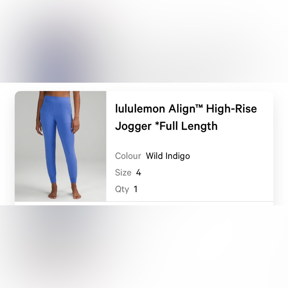 Lululemon high rise indigo jogger